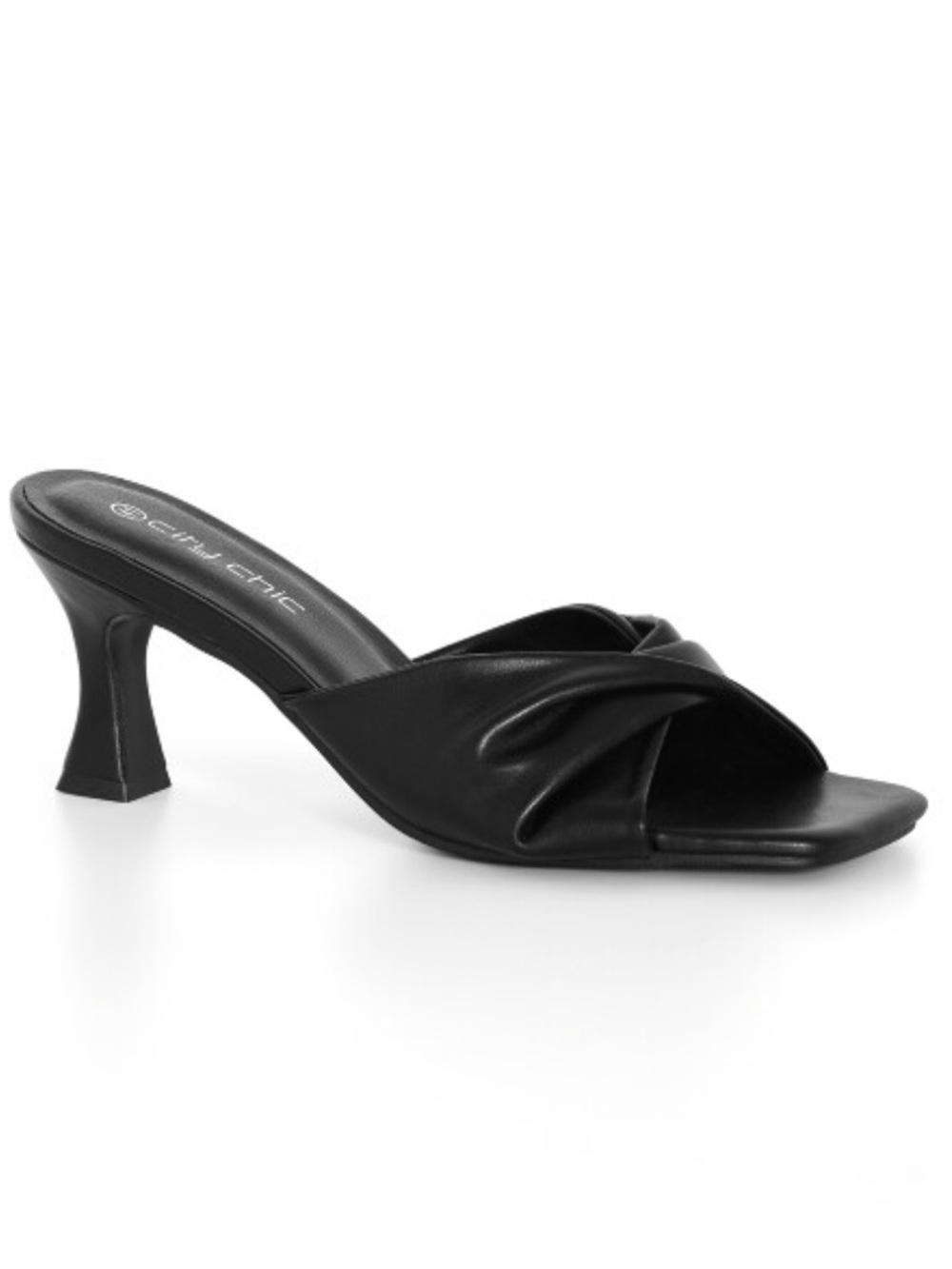 New City Chic Twisted Strap Mule - Black 10/41